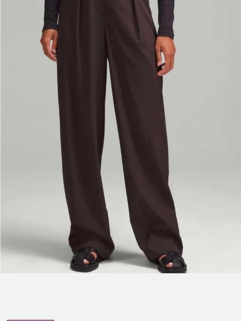 Lululemon Pleat Front High Rise Trouser Pants - Brown